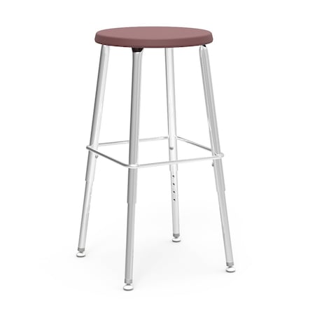 Virco 120 Series Adjustable Stool From 19" to 27" with Steel Glides - Wine Seat 1201927SG